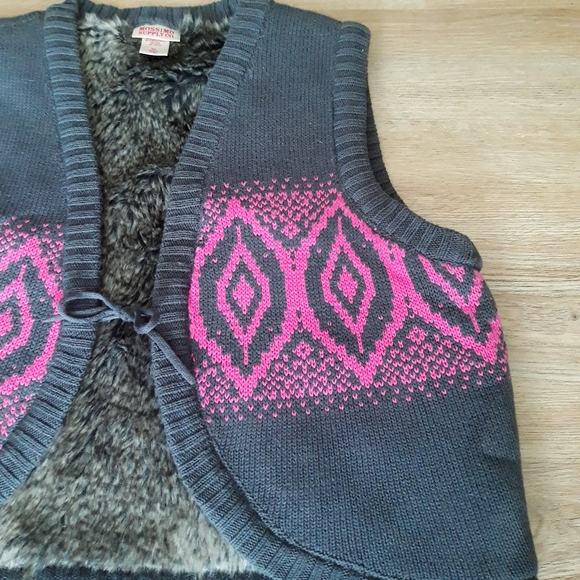 Mossimo Cropped Pink and Gray Sweater Vest Girl's XL / Women's Small - Picture 4 of 9